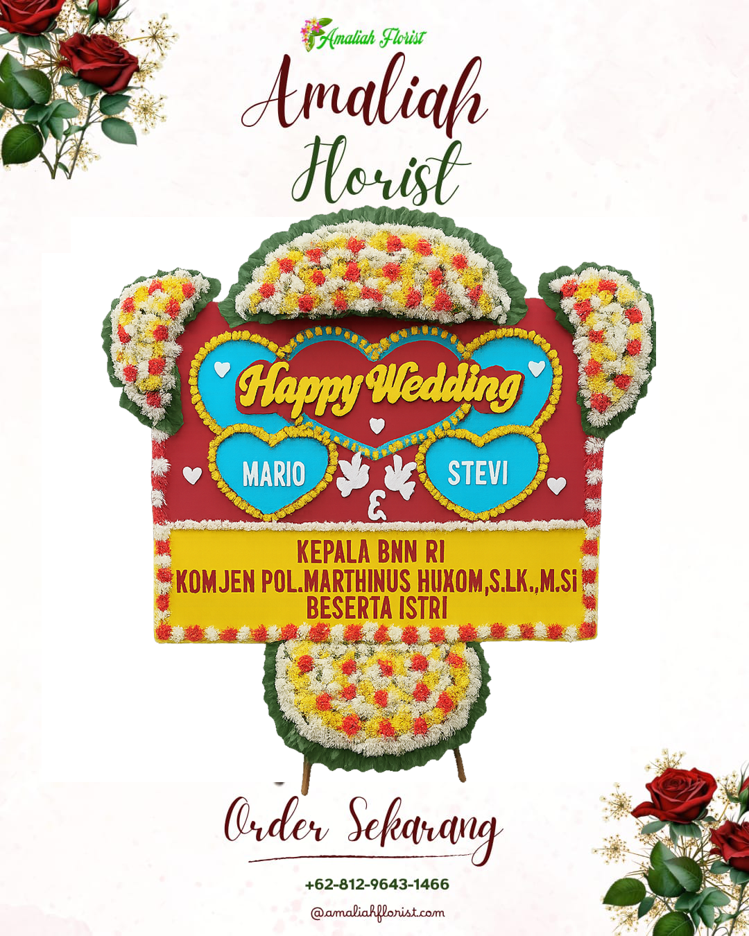 Papan Bunga Pernikahan Doko